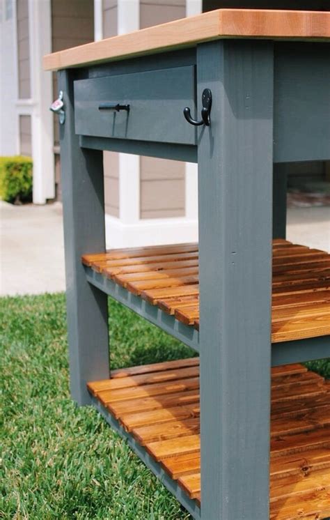 One stock cabinet beadboard two pieces of decorative corner molding two newel posts two different colors of paint and paintbrushes butcher. Ana White | Butcher Block Kitchen Island - DIY Projects
