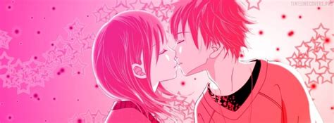 Anime Romantic Love Kiss Facebook Cover