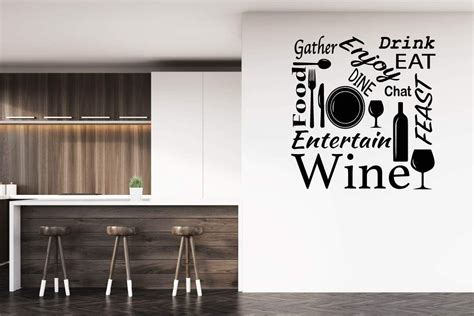 Dine And Wine Wall Decal Is A Vinyl Wall Decal Displaying A Festive