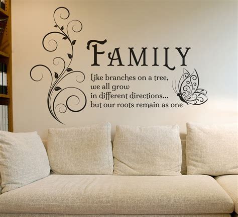 I love a little decor diy project and had been wanting to make one of these quote wall hanging banners for quite a while now. Family Tree Butterfly Wall Art Sticker Wall Decals Quotes Mural, family entrance, hall, Living ...