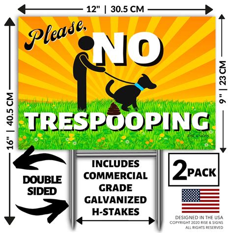 No Pooping Dog Signs For Yard Please No Trespooping Yard Etsy
