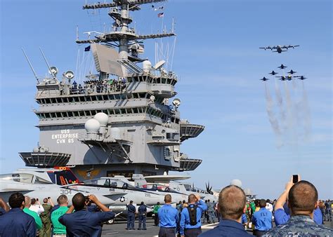 Military Photos Blue Angels Fly Over The Uss Enterprise