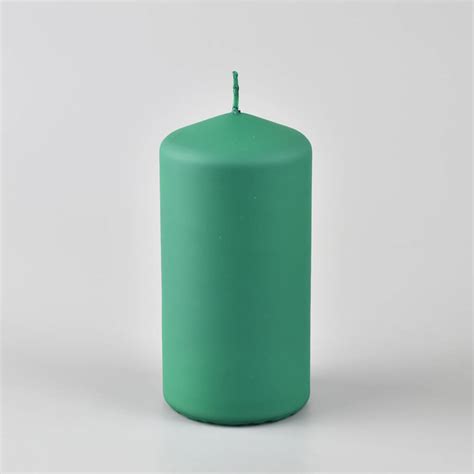 G Decor Henry Velvet Matt Emerald Green Pillar Candles By G Decor