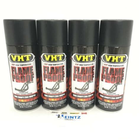 Vht Sp102 4 Pack Flat Black High Temperature Flame Proof Header Paint