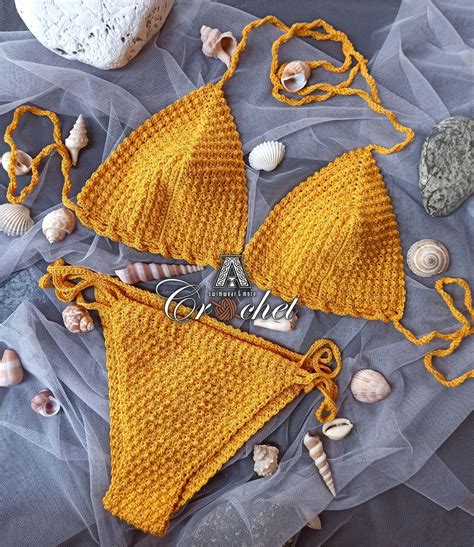 Sexy Crochet Bikini Set Knit Swimsuit Crochet Swimwear Etsy