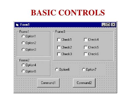 Basic Controls Of Visual Basic 60