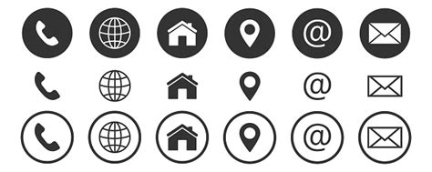 Contact Us Icon Web Blog And Social Media Round Icons Stock