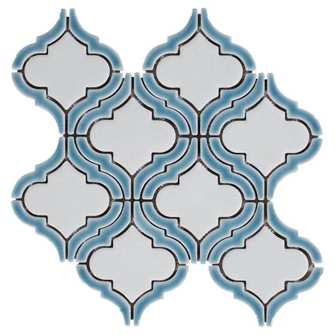 Accent The Look Of Your Home With This 12in X 12in Arabesque Sea Blue