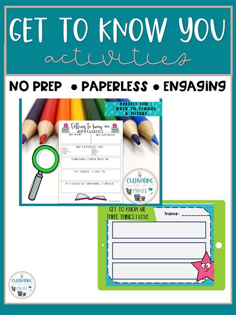 These Get To Know You Activities Perfect For Back To School Projects Including Digital And