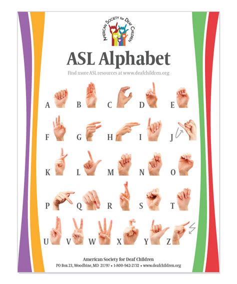 Sign Language Alphabet Printable For Kids Bmp Vip