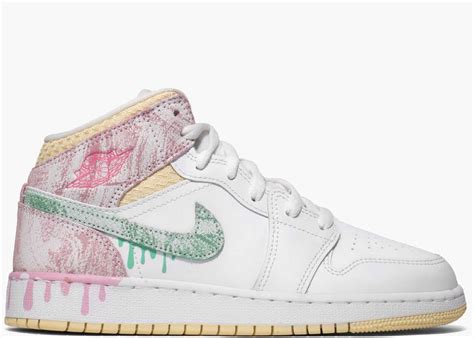 Nike Air Jordan 1 Mid Paint Drip Gs Hype Clothinga