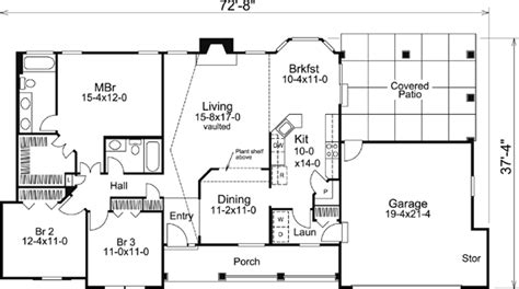 House Plan 95850 Ranch Style With 1568 Sq Ft 3 Bed 2 Bath