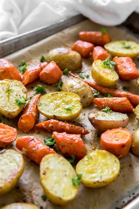 Heat a large frying pan over a high heat. Easy Oven Roasted Potatoes and Carrots - Spoonful of Flavor