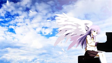 Wallpaper Anime Girls Sky Wings Blue Angel Beats Tachibana Kanade Cloud Flower Wing