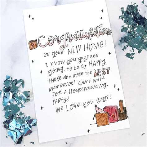 New Dwelling Card New Home Card House Warming Paper Greeting Cards
