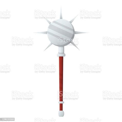 Medieval War Type Of Weapon Concept Icon Mace Club Old Cold Weapon Flat