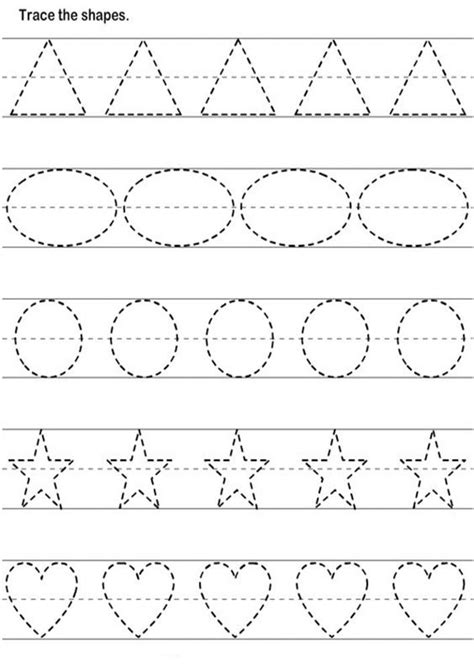 Free And Easy To Print Tracing Lines Worksheets Shapes Worksheets