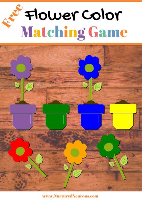A Spectacular Spring Flower Color Matching Game Preschool Printable