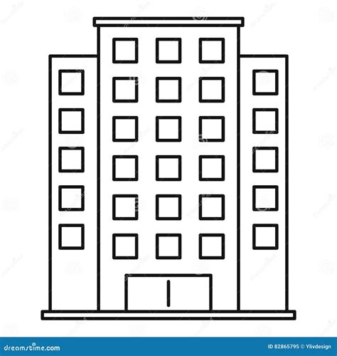 Skyscraper Icon Outline Style Stock Vector Illustration Of Ecology