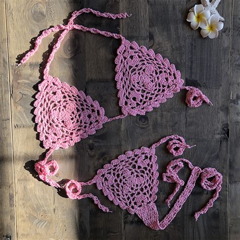 Best 2019 New Hand Crochet Mini Bikini G String Beach Micro Swimsuit