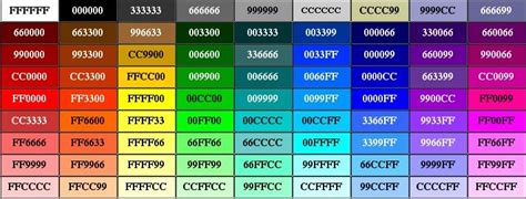 Html Color Chart Html Color Html Color Codes