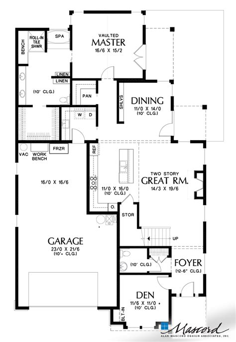 Main Floor Plan Of Mascord Plan 22215 The Senise Great Design For