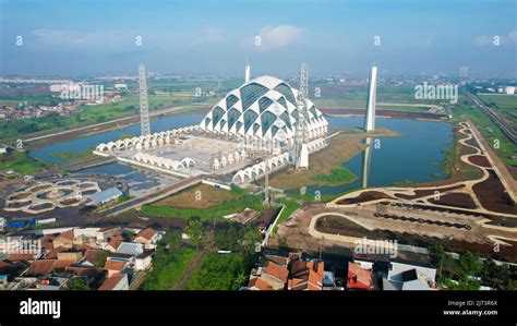 Aerial View Of The Beautiful Scenery Al Jabbar Bandung Mosque Building