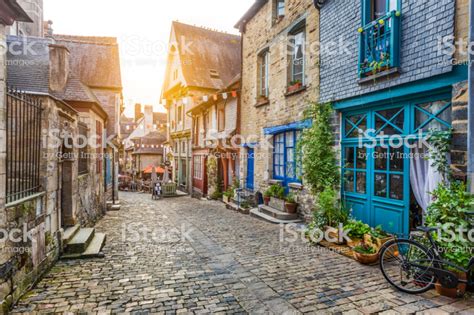 Panoramic View Of A Charming Street Scene In An Old Town In Europe In