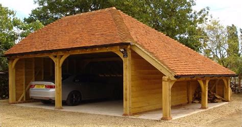 Details of oak framed garage cart lodge wooden carports carport carport plans. GADBRIDGE FARM | Double Garages | Timber garage, Carport ...