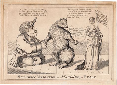 William Charles War Of 1812 Cartoon Bruin Become Mediator Political