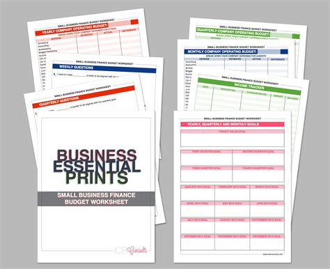 small business finance budget worksheet questionnaire