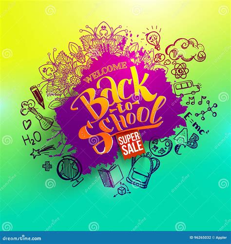 Back to school sale splash stock vector. Illustration of cute - 96265032