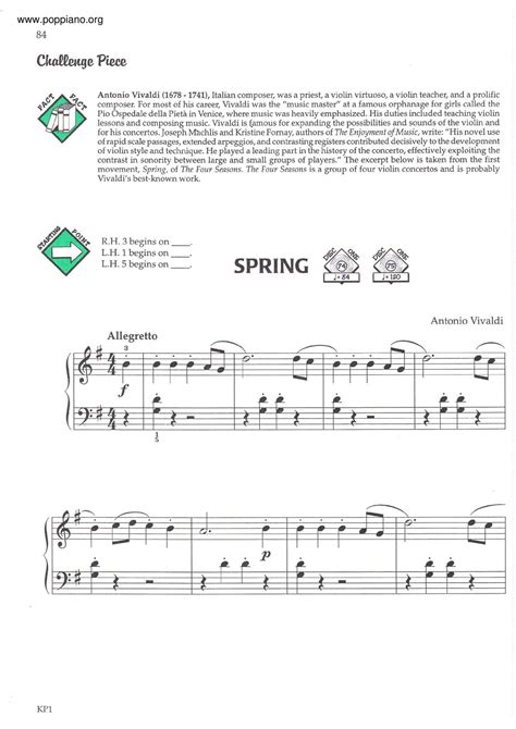 Vivaldi The Four Seasons Spring In E Major Rv 269 I Allegro 琴譜pdf