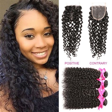 Dsoar Hair 4pcs Malaysian Jerry Curly Hair Weft With Closure Hair
