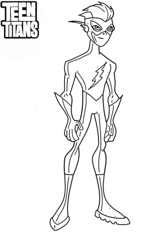 Beast boy coloring page print coloring page download pdf tags: Teen Titans Kid Flash coloring page | Free Printable ...