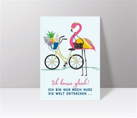 Postkarte Weltentdecker Erhältlich Bei Etsy Deutschland Flamingo