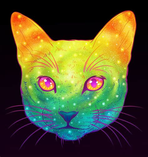 Galactic Cats On Behance Illustrazione Psichedelica Arte Art