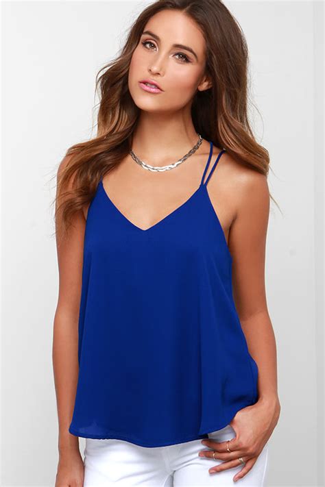 Royal Blue Top Swing Top Strappy Blue Top 3400