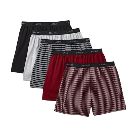 Hanes Mens Ultimate Knit Boxer Shorts 5 Pack