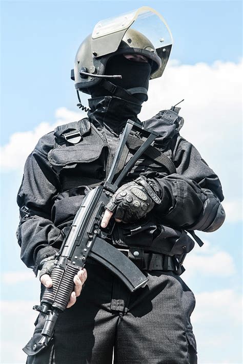 Spec Ops Soldier In Black Uniform 19 Photograph By Oleg Zabielin Pixels