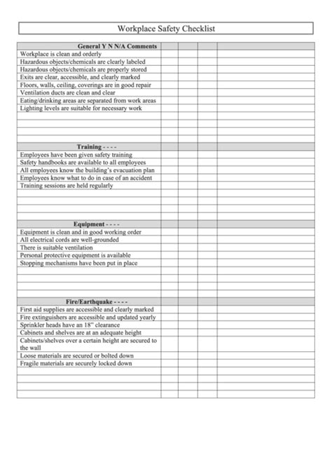 Top Workplace Safety Inspection Checklist Templates Free To Download In