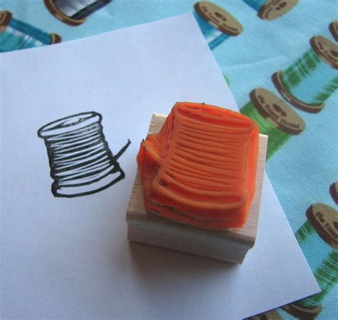 Spool Of Thread Rubber Stamp Flickr Photo Sharing Hand Carved