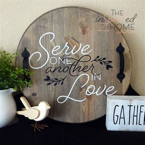 Scripture Wood Sign Serve One Another In Love The Inspirited Home