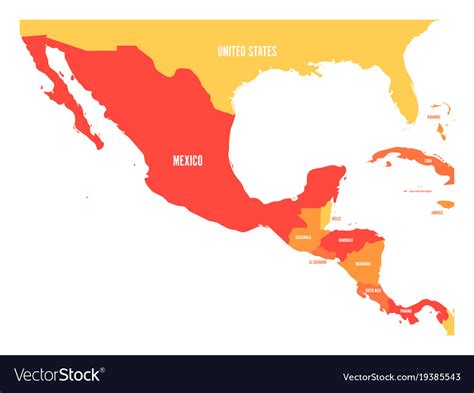 Political Map Of Central America And Mexico In Vector Image