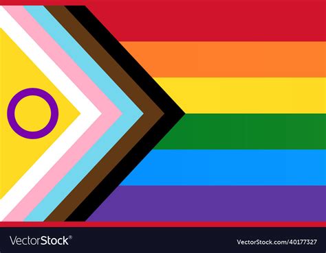 Lgbtq Progress Pride Flag With Intersex Rainbow Vector Image
