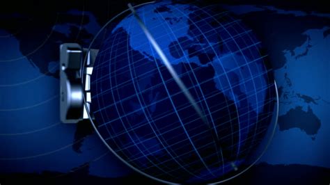 Broadcast News Earth Globe Title Animation Blue Free Stock Video