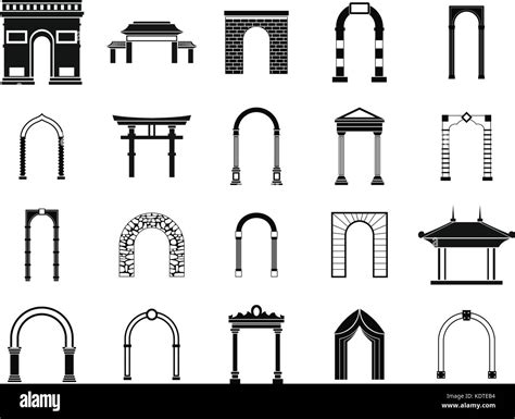 Arch Icon Set Simple Style Stock Vector Image And Art Alamy
