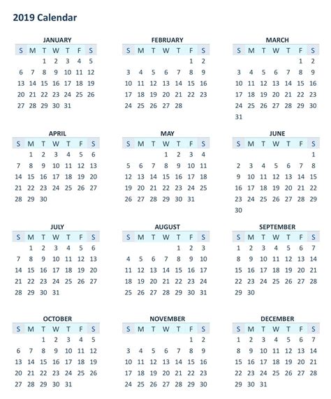 12 Month Calendar Printable Calendar Printable Free