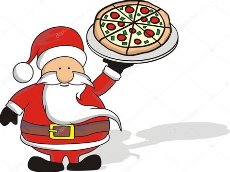 Père Noël Et Pizza — Image Vectorielle Halimqd © 43531323