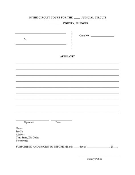 Free Printable Blank Affidavit Form 2023